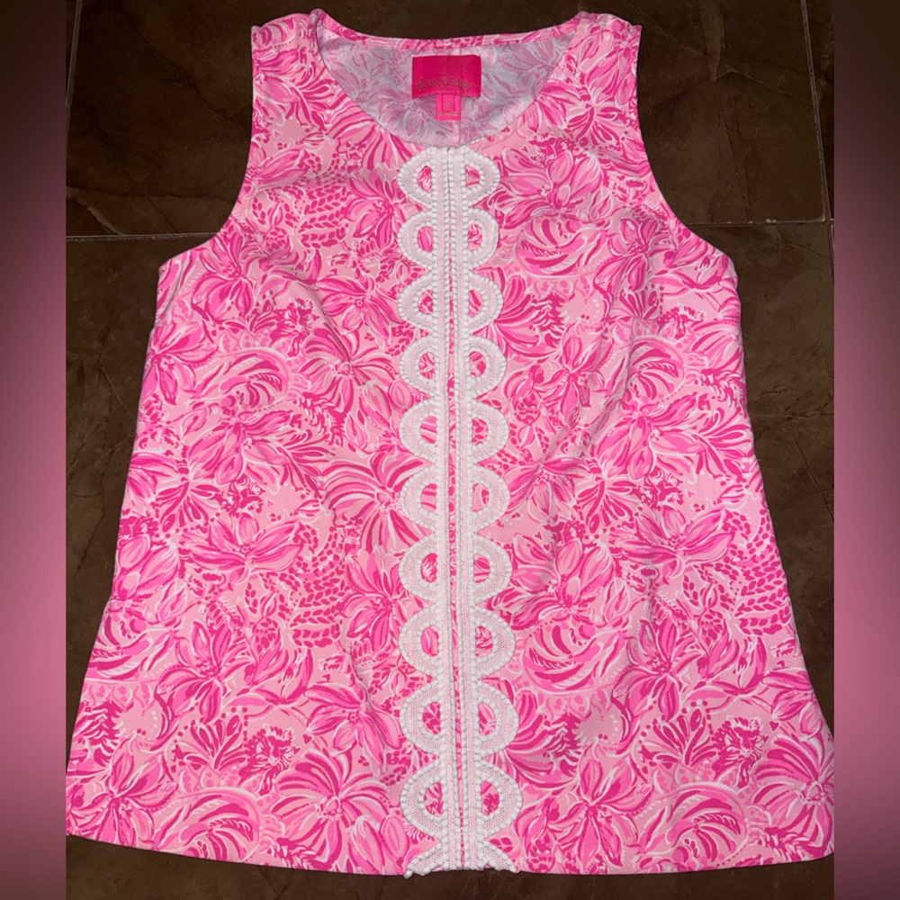 Lilly Pulitzer Pink and White Floral Top